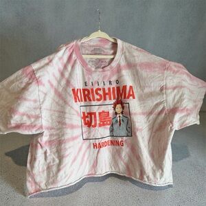MY HERO ACADEMIA Eijiro Kirishima Pink Tie-Dye Crop Top Shirt